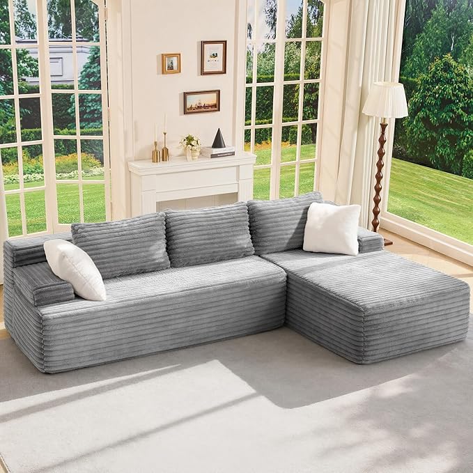 Hobestluk 96" Cloud Sectional Couch with Oversized Chaise (Right‑Facing)